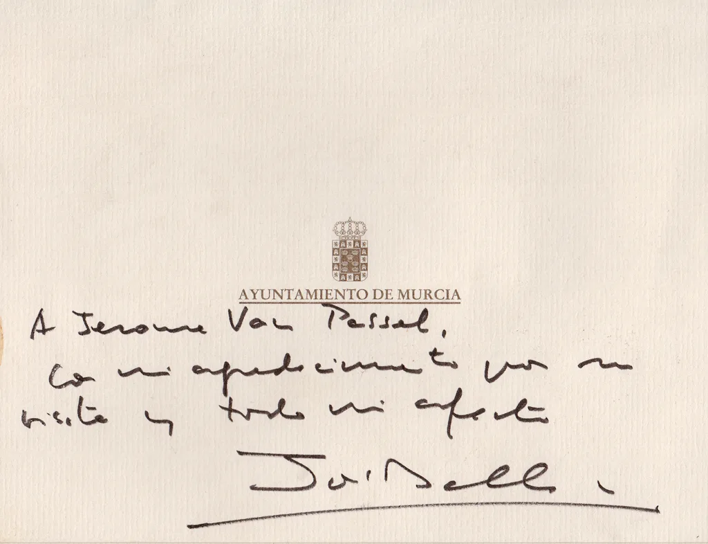 Carta recibido de José Ballesta en el 2017